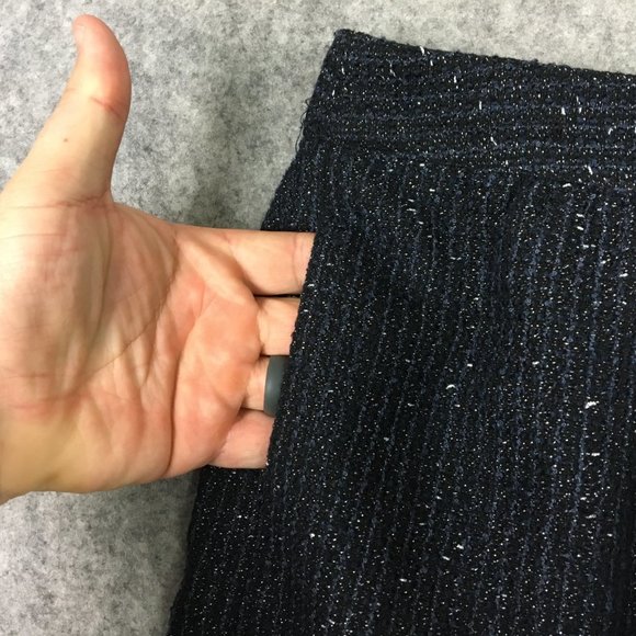 LOFT Skirt 6 Wool Blend Black Tweed Lined Pockets Career Casual Short Length - Picture 8 of 16